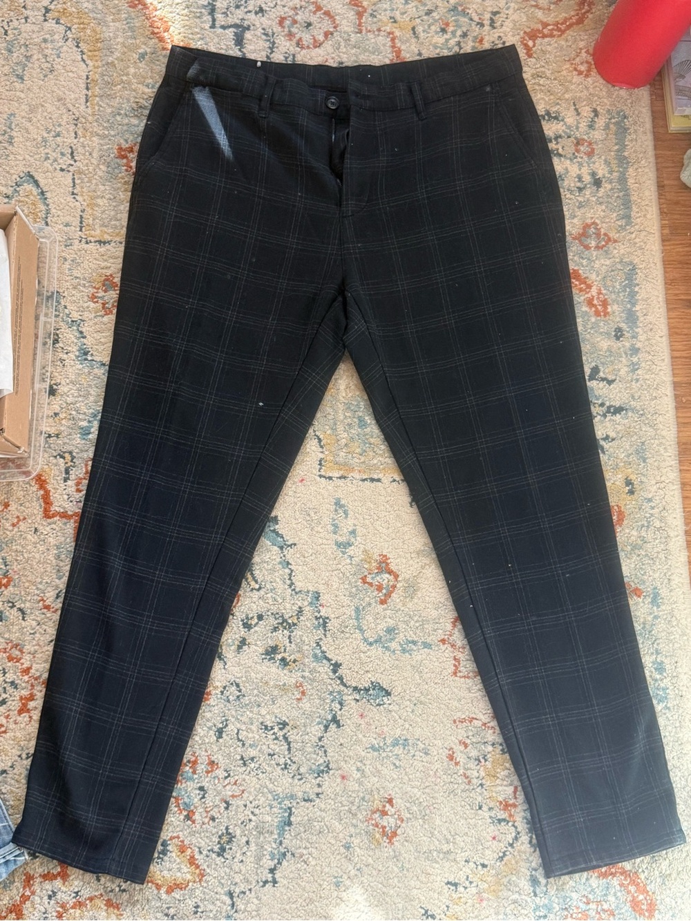 Zara Dark Grey Pinstripe plaid Trousers